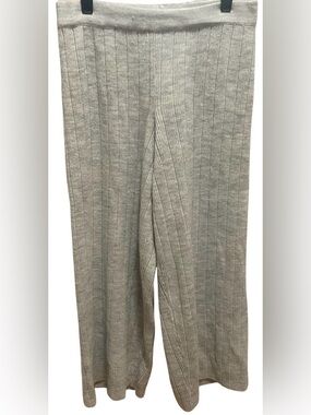 GU Gray Rib Knit Wide-Leg Pants - Women